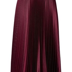 TED BAKER- Pleated Burgundy Midi Skirt